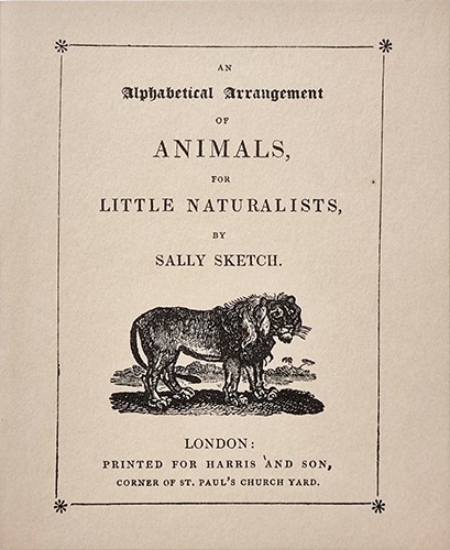 An Alphabetical Arrangement of Animals-Saily Sketch(1984년 복간본(1821년 초판))
